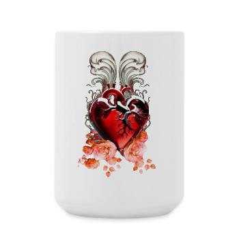 Wonderful heart made of glass. - Large Mug 440 ml - white - Front