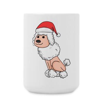 Pudel Hund Tier Weihnachten - Große Tasse 440 ml - Weiß - Vorne