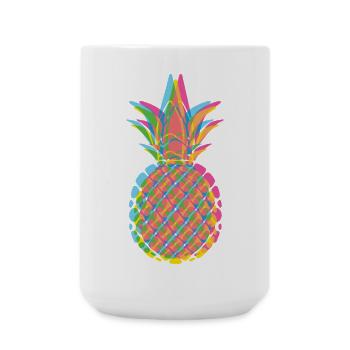 Out of focus PINEAPPLE in pastel colors - Large Mug 440 ml - white - Front