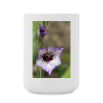 Glaïeul – amidon en fleurs - Grande tasse 440 ml - blanc - Devant