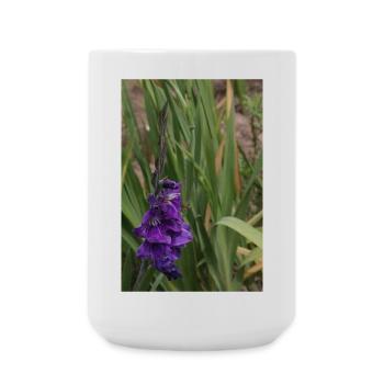 Glaïeul – amidon en fleurs - Grande tasse 440 ml - blanc - Devant