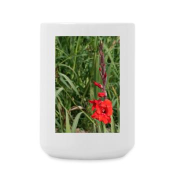Glaïeul – amidon en fleurs - Grande tasse 440 ml - blanc - Devant