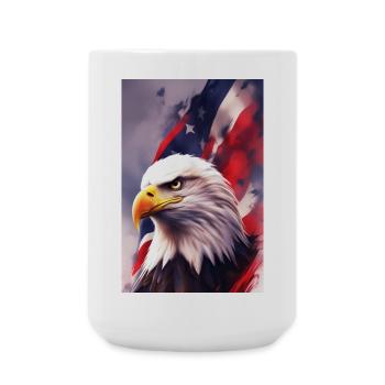 Eagel chauve - Patriotique - Grande tasse 440 ml - blanc - Devant