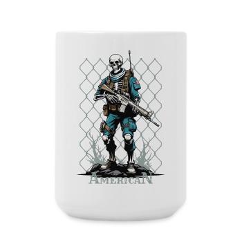 American Warrior Skeleton - Large Mug 440 ml - white - Front