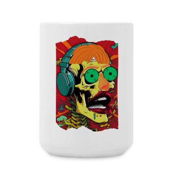 Music Skull Pop Art - Large Mug 440 ml - white - Front