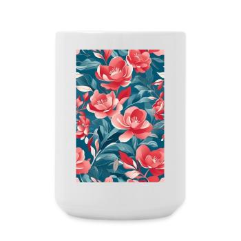 Wunderschöne Blumen - Große Tasse 440 ml - Weiß - Vorne
