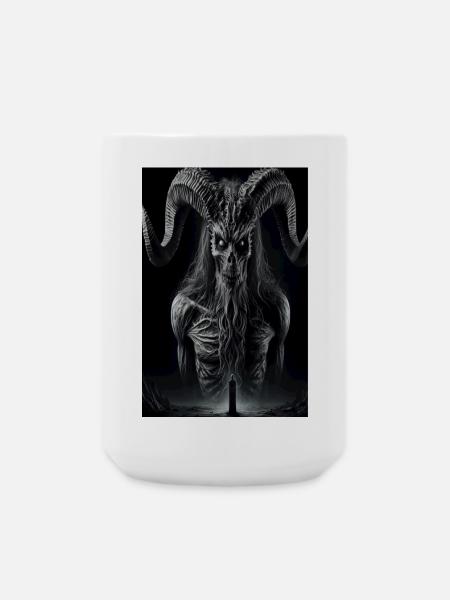 Demonic Horned Guardian - Large Mug 440 ml - white