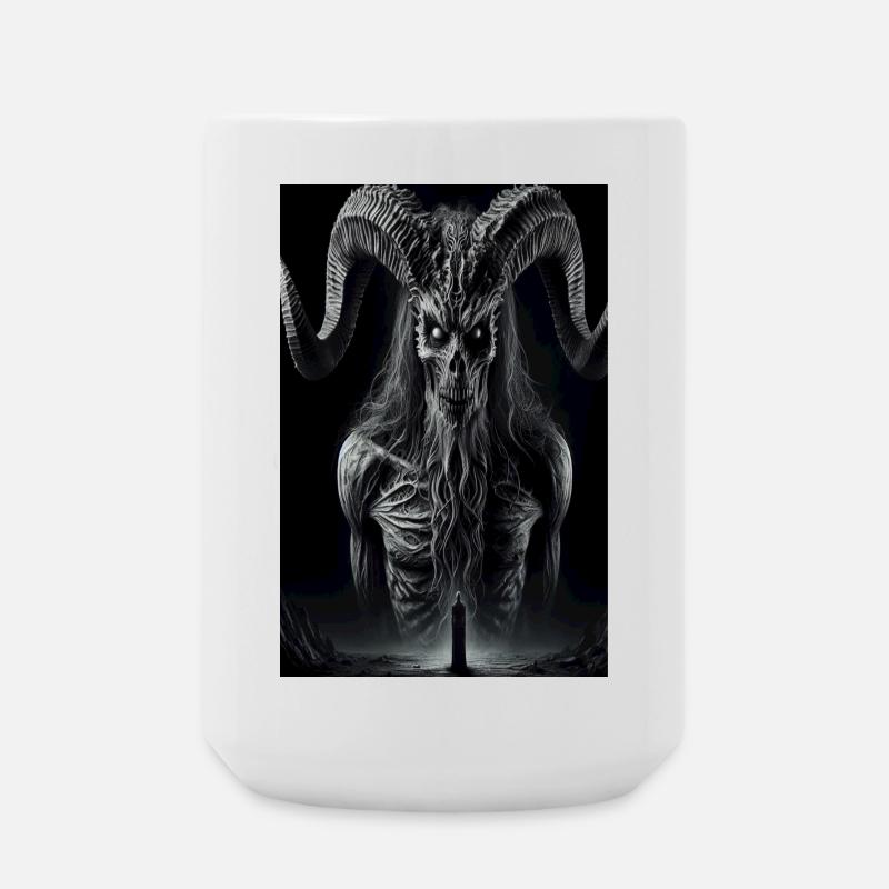 Demonic Horned Guardian - Large Mug 440 ml - white