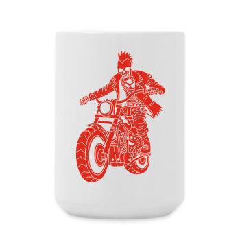 Le motard rouge de l'enfer - Grande tasse 440 ml - blanc - Devant