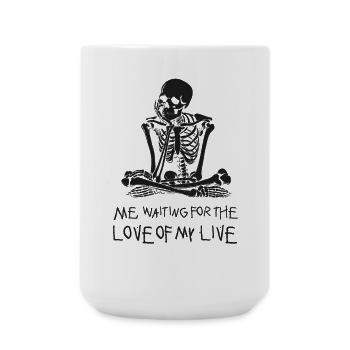 me waiting for my valentine - Large Mug 440 ml - white - Front