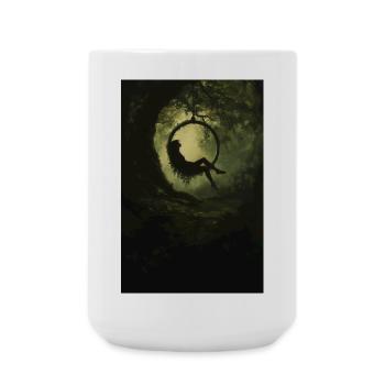 Wood Elf in Aerial Hoop - Large Mug 440 ml - white - Front