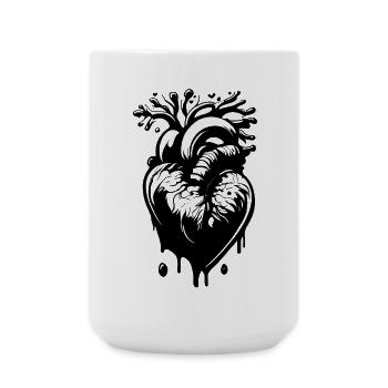 Heart with drops and veins - Large Mug 440 ml - white - Front