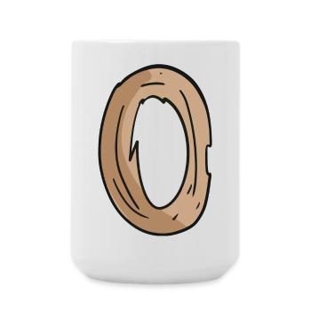 Letter O Wood Wooden Letter - Large Mug 440 ml - white - Front