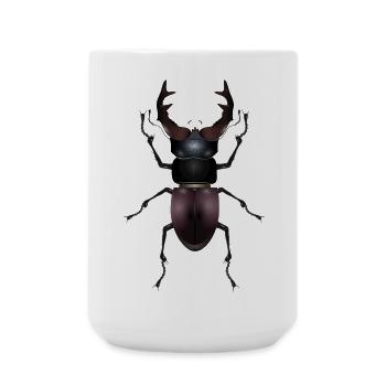 prächtiger Hirschkäfer von Hand gezeichnet - Große Tasse 440 ml - Weiß - Vorne