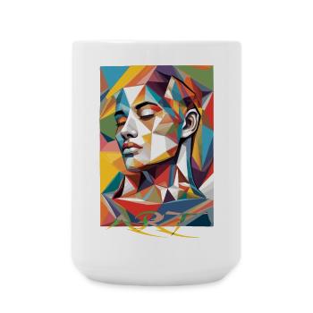 Art du visage moderne - Grande tasse 440 ml - blanc - Devant
