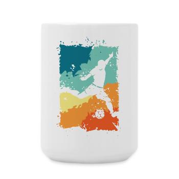 Joueur de football couleur explosion shot rétro vintage - Grande tasse 440 ml - blanc - Devant