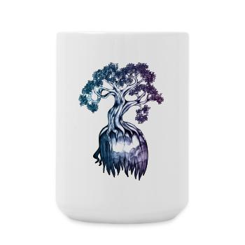 Arbre symbolique – Illustration de la force intérieure - Grande tasse 440 ml - blanc - Devant