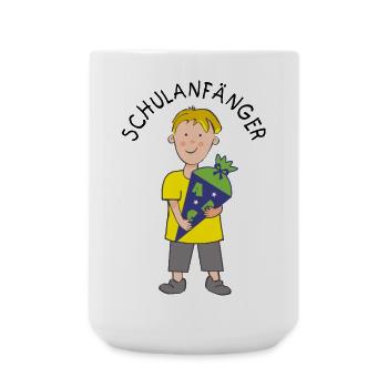School Beginners - Boy with ABC Sugar Cone - Large Mug 440 ml - white - Front