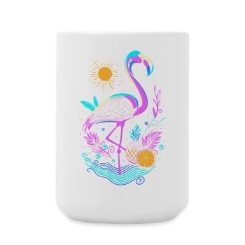 Fruits d’ananas flamant rose - Grande tasse 440 ml - blanc - Devant