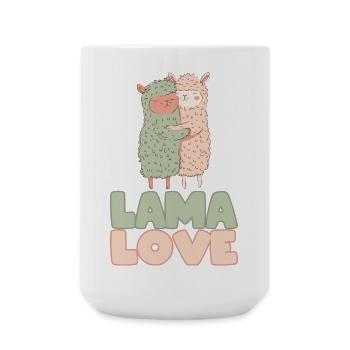 Lama Amour - Grande tasse 440 ml - blanc - Devant