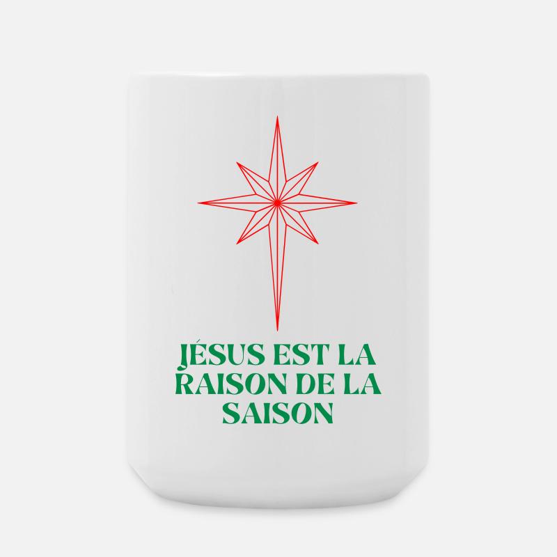 Christmas Star with Religious Quote - Large Mug 440 ml - white