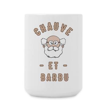Glatze und bärtig - Große Tasse 440 ml - Weiß - Vorne
