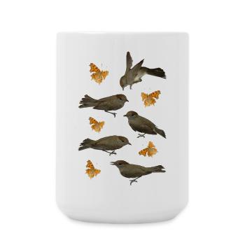 Blackcap with C-butterfly - Large Mug 440 ml - white - Front