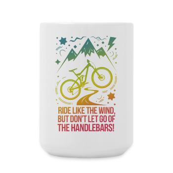 Mountainbike-Freiheit Zitat - Große Tasse 440 ml - Weiß - Vorne