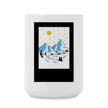 Mountain landscape in sunlight - Large Mug 440 ml - white - Front