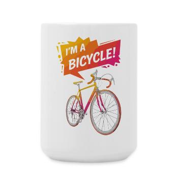 Lebendige Fahrradillustration mit fettem Text - Große Tasse 440 ml - Weiß - Vorne