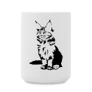 Maine Coon Cat - Large Mug 440 ml - white - Front