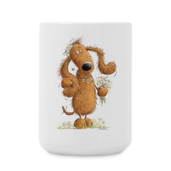 Witziges Dackel Mädchen Dachshund I Teckel I Hund - Große Tasse 440 ml - Weiß - Vorne
