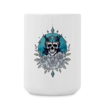 Atemberaubender Schädel mit majestätischer Krone - Große Tasse 440 ml - Weiß - Vorne