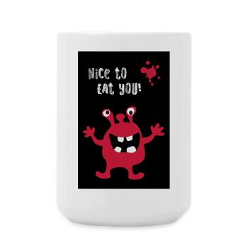 Poster Monster nice fressen Halloween lustig cool - Große Tasse 440 ml - Weiß - Vorne