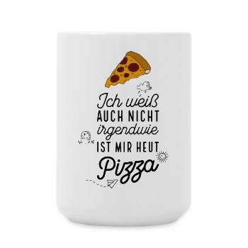 Lustige Sprüche Pizza - Große Tasse 440 ml - Weiß - Vorne