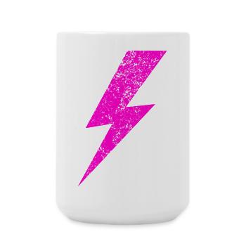 Leuchtender Pink Blitz Motiv - Große Tasse 440 ml - Weiß - Vorne