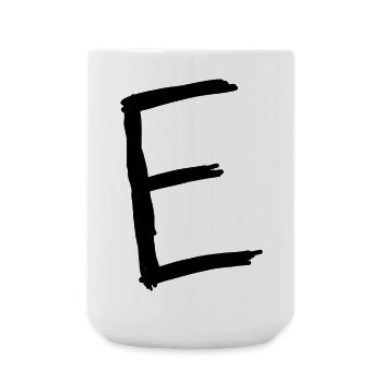 Buchstaben E - Große Tasse 440 ml - Weiß - Vorne