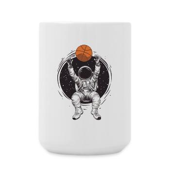 Astronaut Playing Basketball in Space - Fun design - Large Mug 440 ml - white - Front