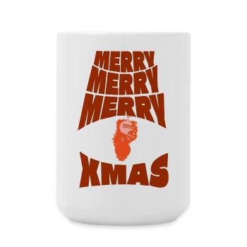 Weihnachtspullover: Merry³ Christmas - Große Tasse 440 ml - Weiß - Vorne