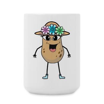 Kartoffel Mädchen Gemüse Kartoffeln - Große Tasse 440 ml - Weiß - Vorne