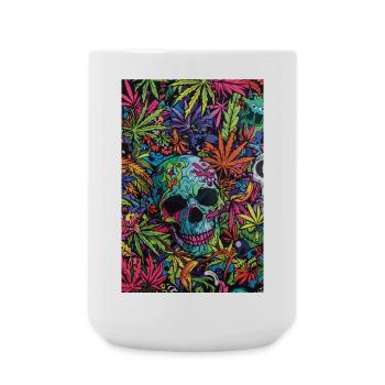 Crâne psychédélique dans la jungle - Grande tasse 440 ml - blanc - Devant