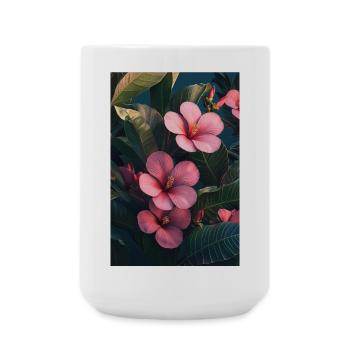 Hibiscus Pink Tropical Blossoms - Large Mug 440 ml - white - Front