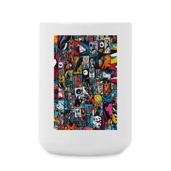 Kaleidoscope Comic Collage - Large Mug 440 ml - white - Front