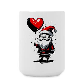Nikolaus mit Herz Luftballon - Heartful Creatures - Große Tasse 440 ml - Weiß - Vorne