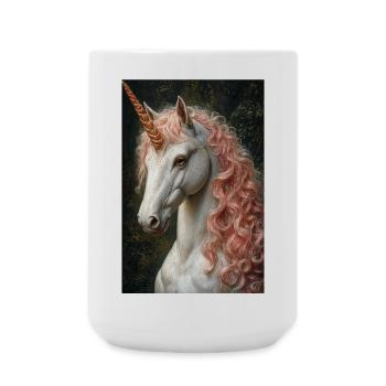 Unicorn in rosé marble light - Large Mug 440 ml - white - Front