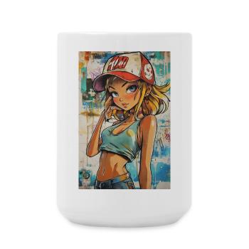 Graffiti Animegirl - Grande tasse 440 ml - blanc - Devant