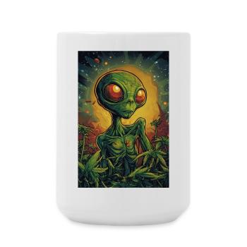Dschungelalien Neonauge - Große Tasse 440 ml - Weiß - Vorne