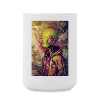 Alien Street Style Pullover Hoodie - Large Mug 440 ml - white - Front