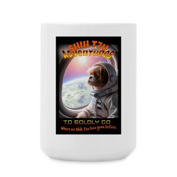Shih Tzu Adventures - To Boldly Go - Large Mug 440 ml - white - Front