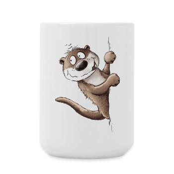 Drolliger Otter Tiermotiv I Seeotter - Große Tasse 440 ml - Weiß - Vorne